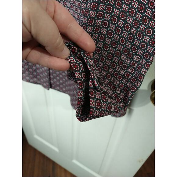 Chelsea & Theodore Shirt Woman XL Collared Button Long Sleeve Floral Check - Picture 6 of 8